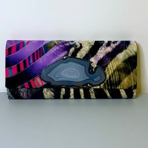 RARE BuDhaGirl silk and agate clutch